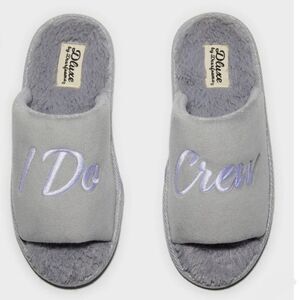 Dluxe by Dearfoams Gray Slippers, I do Crew Slippers, Size small (5-6), new